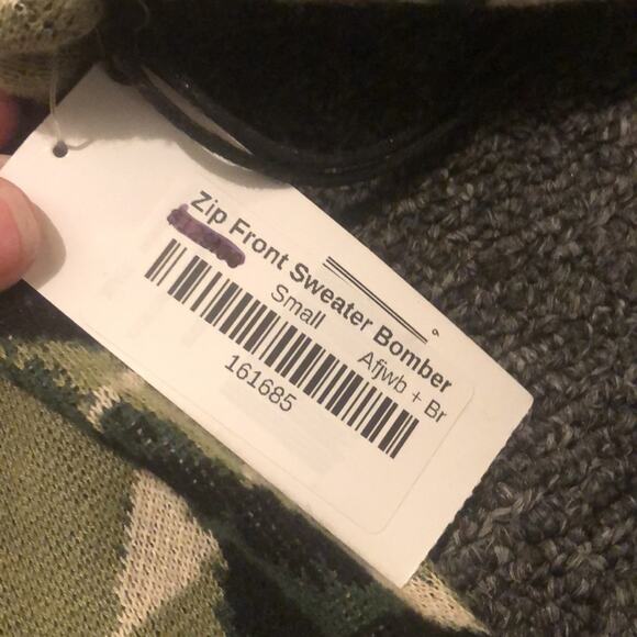 Liverpool Jeans Brand Women's Small NWT Zip Front Sweater Bomber Jacket Green - Picture 5 of 5